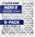 Filter King 15.25x15.25x2 Air Filter | 6-PACK | MERV 8 HVAC Pleated A/C Furnace by FilterKing