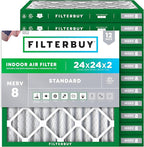 Filterbuy 24x24x2 Air Filter MERV 8 Essential Dust & Allergy Defense, by Filterbuy