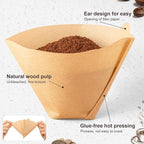 Coffee Filters #4, Unbleached Natural Coffee Filters 8-12 Cup, Disposable - Image 3