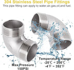 90 Degree Elbow 1PCS, 1-1/2" NPT Male X 1-1/2" NPT Male 304 Stainless Steel - Image 5