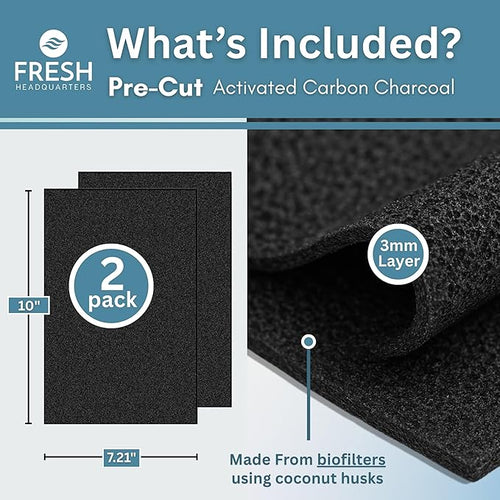 2-Pack Activated Carbon Charcoal Microwave Hood Filters - Image 2