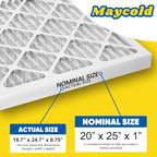 Maycold 20x25x1 MERV 8 Furnace Air Filters, Pleated HVAC AC Filter - Image 3