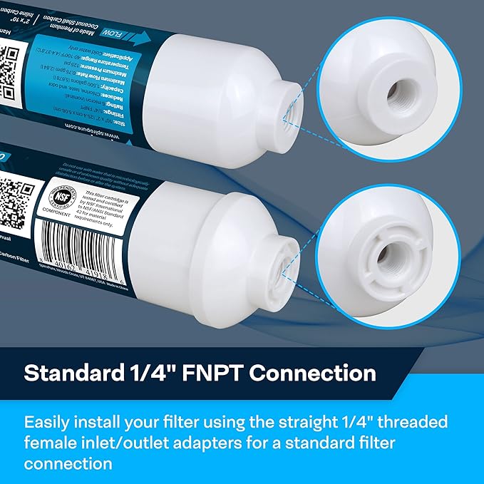 SpiroPure Inline Filter NSF Coconut Shell Granular Carbon Water Filter - Image 3