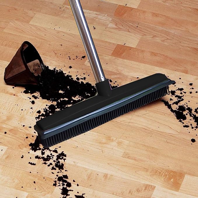 Multifunctional Broom, Telescopic Carpet Rake Rubber Pp 12.6in Brush Easy Wash - Image 4