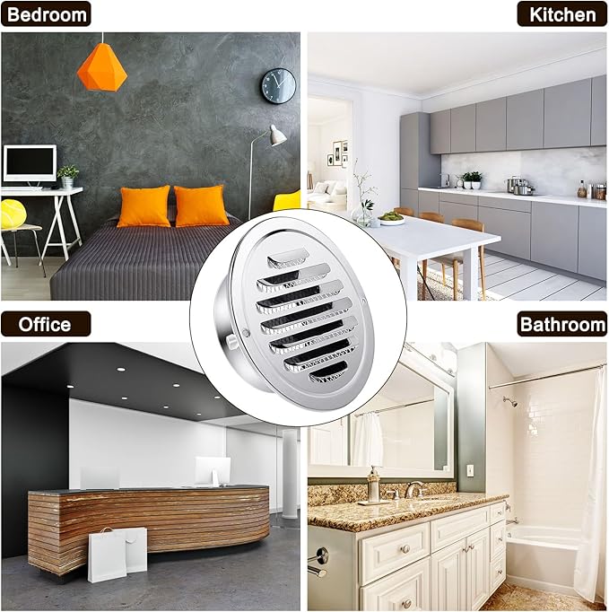 Zonon 24 Pcs Stainless Steel Soffit Vents 4 Inch Round Dryer Vent Cover - Image 7