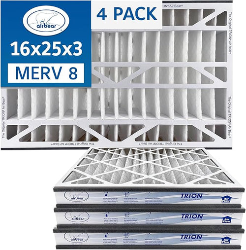 16x25x3 TRION Air Bear Cub Pleated HVAC Air Filter MERV 8 by Trion