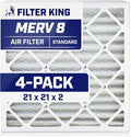 Filter King 21x21x2 Air Filter | 4-PACK | MERV 8 HVAC Pleated A/C Furnace by FilterKing