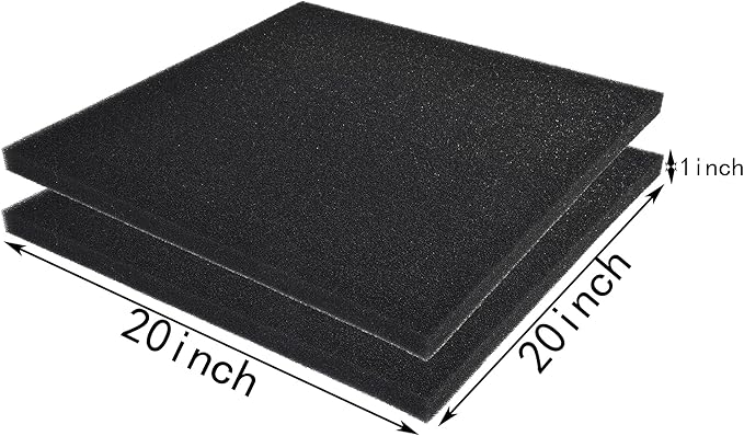 Hipanda 2 Pack Aquarium Bio Filter Sponge Pad 20"x20"x1", Bio Filter Media Foam - Image 2