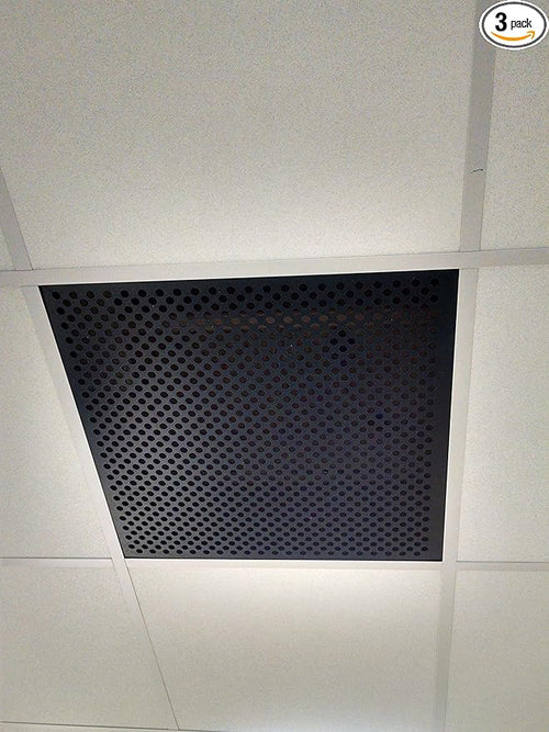 2'x2' Black Plastic Perforated Tile, 3 Pack, by 1800CEILING