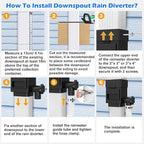 WADEO Rainwater Collection System, Downspout Diverter Fits - Image 6