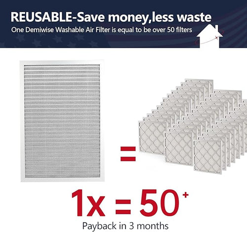 14x24x1 Lifetime Electrostatic Air Filter, MERV 8 Washable Aluminum AC/HVAC - Image 2