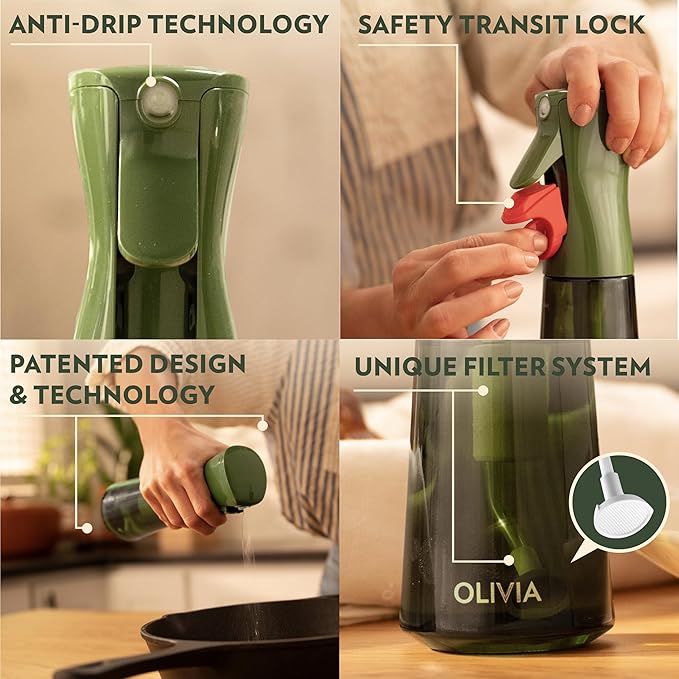 FLAIROSOL OLIVIA Oil Sprayer for Cooking, 200ml Glass Olive Oil Sprayer - Image 4