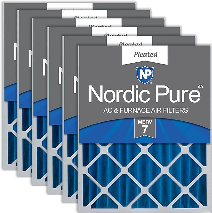 Nordic Pure 20x20x4 Pleated MERV 7 Air Filters 6 Pack by NordicPure