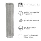 PATIKIL 40" L x 10" W Woven Wire Mesh, 24 Mesh 304 Stainless Steel Air Vent - Image 3