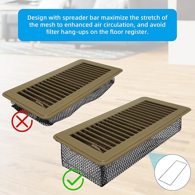 4 x 8'' Floor Vent Cover Trap, Floor Vent Screen Net - Image 7