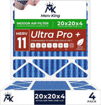 MervKing 20x20x4 Air Filter Actual Size: 19.88" x 19.88" x 4.31" MERV 11 MPR by MervKing