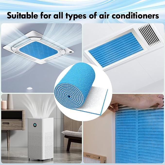 2PCS 12 x 140" Air Vent Filters, Cut-to-Size MERV 8 Filter Material, Triple - Image 4