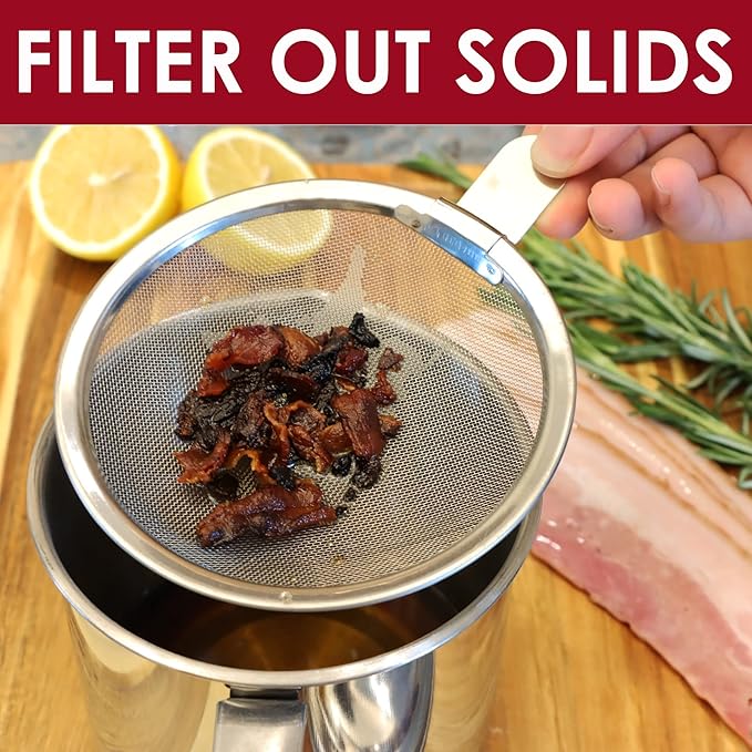 Bacon Grease Container with Strainer, Stainless Steel Oil Storage Can Container - Image 6