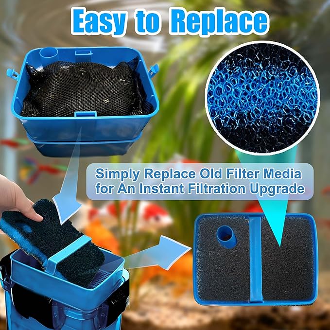 10PCS Replacement Filter Kit for Cascade 700/1000 CCF2UL/CCF3UL Aquarium Floss - Image 7