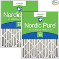 Nordic Pure 16x25x4 Pleated MERV 13 Air Filters 2 Pack by NordicPure