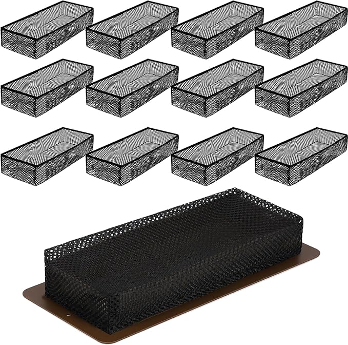 12 Pack Floor Register Cover Trap 4 X 12 Inch Vent Screen Net Black Air Vent by LOSYHU