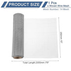 uxcell 14 Mesh 79" x 10" Woven Wire Mesh, 316 Stainless Steel Air Vent Filter - Image 2