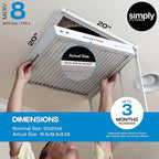 Simply 20x20x4 Air Filter, MERV 8, 6 Pack, Furnace Air Filter - Image 3