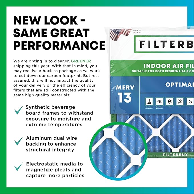 Filterbuy 10x14x1 Air Filter MERV 13 Optimal Smoke & Allergy Defense, - Image 3