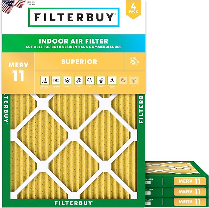 Filterbuy 16x21x1 Air Filter MERV 11 Superior Pet & Allergy Defense, by Filterbuy