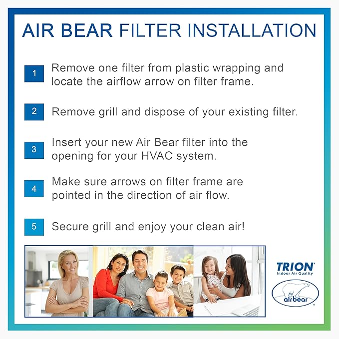 16x25x3 Air Filter MERV 11 TRION Air Bear Pleated HVAC Air Filter Replacement - Image 7