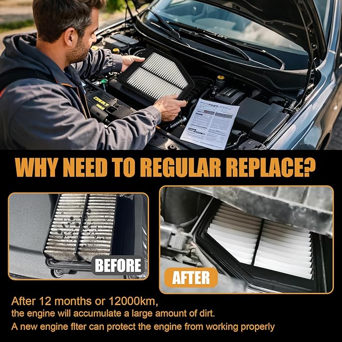 Engine Air Filter 17220-R1A-A01 Replacement Compatible - Image 6