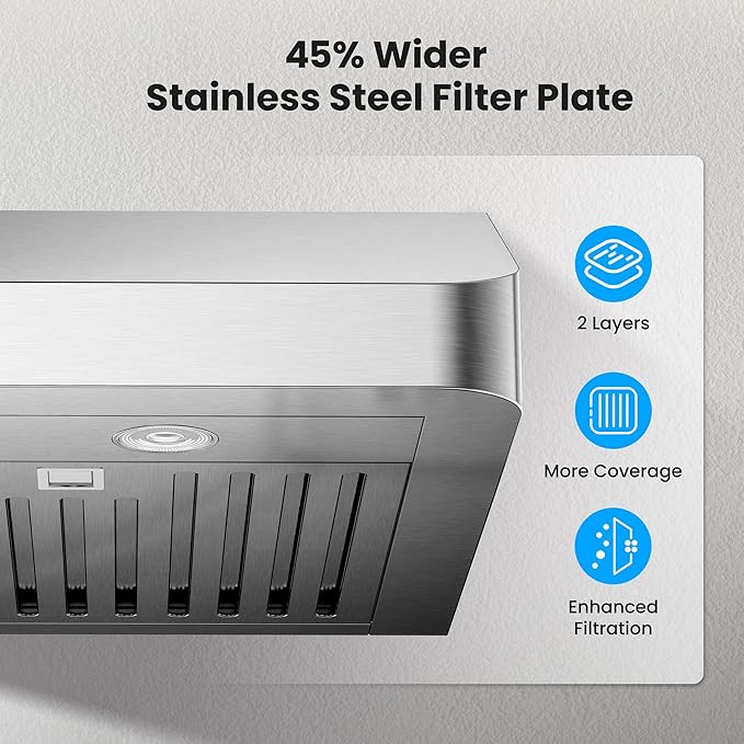Under Cabinet Range Hood 30 Inch, 980CFM Fast Venting Ducted, Kitchen Hood - Image 4