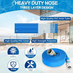 2" x 100 ft Backwash Hose for Swimming Pools, Heavy Duty PVC Water Lay Flat - Image 3