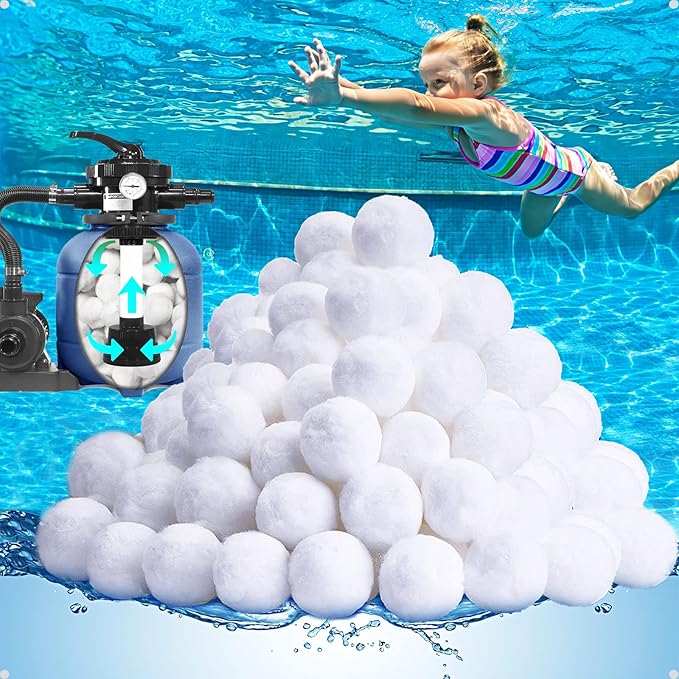 QwayHome 4.6 lbs Pool Filter Balls, Reusable Filter Sand Balls by QwayHome