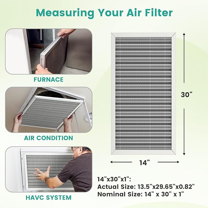 14x30x1 HVAC Furnace Air Filter, Washable Electrostatic Furnace Filter - Image 3