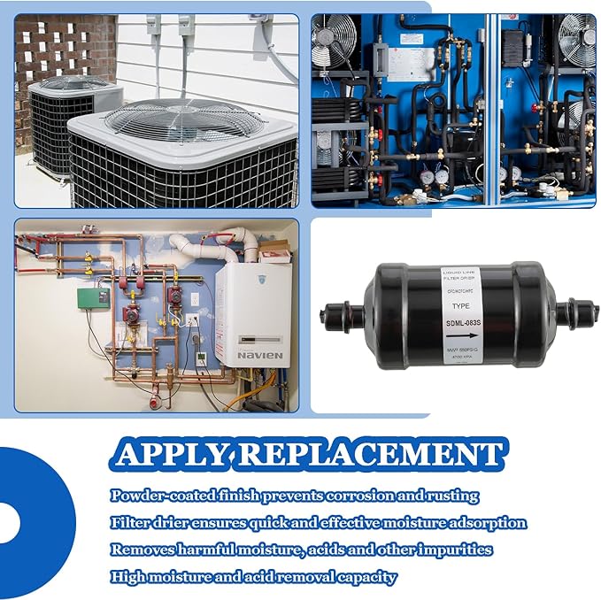 BOJACK Single Flow Refrigerant Filter Dryer Liquid Line SDML-083S 3/8" Sweat - Image 6