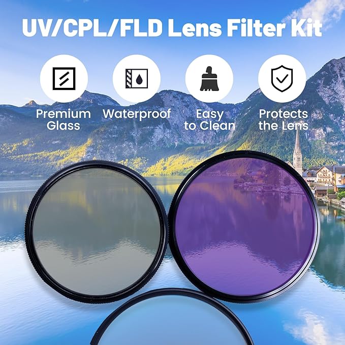 3Pcs UV+CPL+FLD Lens Filter Kit 62mm - Image 6