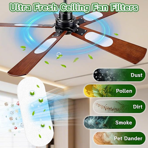 15 Pack Ceiling Fan Filter Pads, Activated Carbon & Zeolite Blend - Image 2