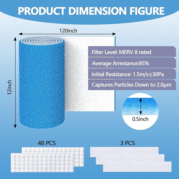 12" x 120" Air Vent Filters, - Image 2