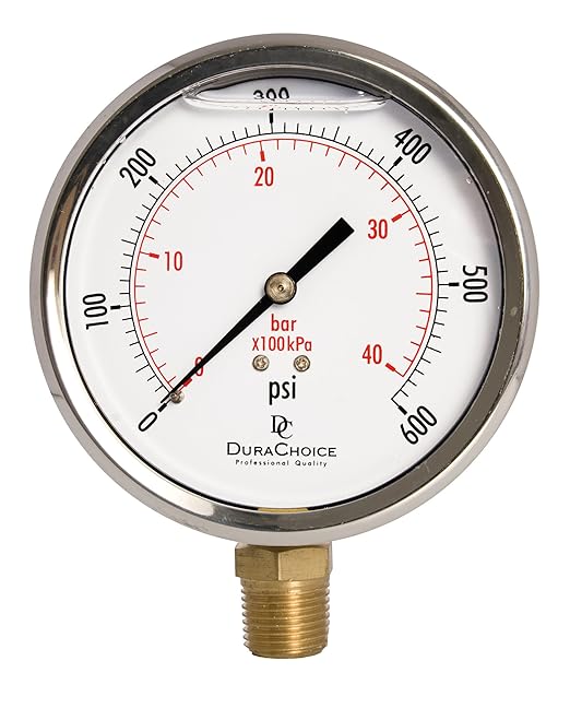 4" Oil Filled Pressure Gauge by DirectMaterial