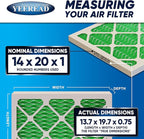 14X20x1 MERV 13 Air Filters, Actual Size: 13.70" x 19.70" x 0.75", Pleated - Image 2