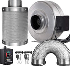 iPower GLFANXINL4FILT4MD8CTR 4 Inch 190 CFM Inline Fan Carbon Filter 8 Feet by iPower