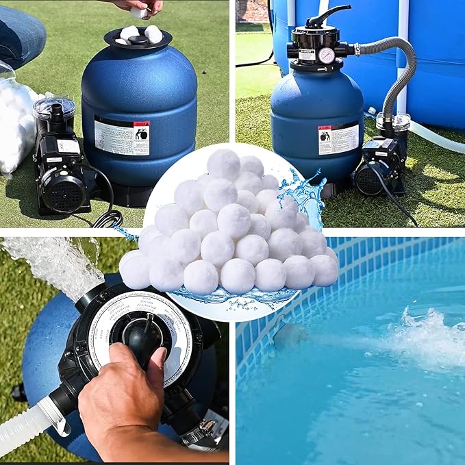 QwayHome 1.54 lbs Pool Filter Balls, Reusable Filter Sand Balls - Image 6