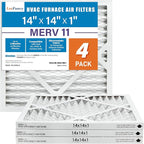 LotFancy 14x14x1 Air Filter MERV 11 4-Pack, Electrostatic Pleated AC Furnace by LotFancy