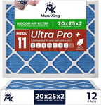 MervKing 20x25x2 Air Filter Actual Size: 19.7" x 24.7" x 1.75" MERV 11 MPR by MervKing