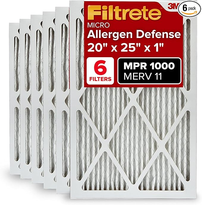 Filtrete 20x25x1 AC Furnace Air Filter, MERV 11, MPR 1000, Micro Allergen by Filtrete