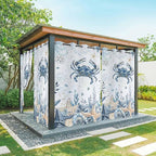 Oceans Outdoor Curtains for Patio Crabs Marine Life Shell Starfish Blue by Unknown