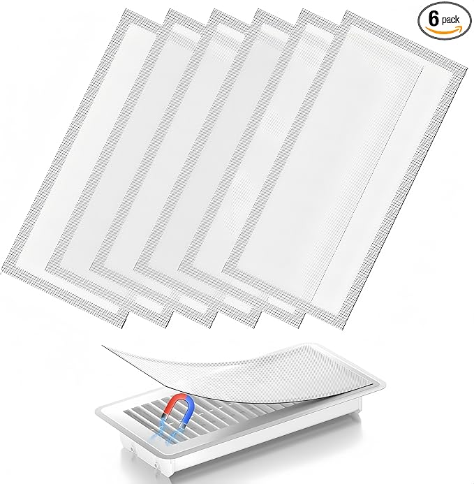 6-Pack White Magnetic Vent Covers 5.5x12 Inch by Unknown