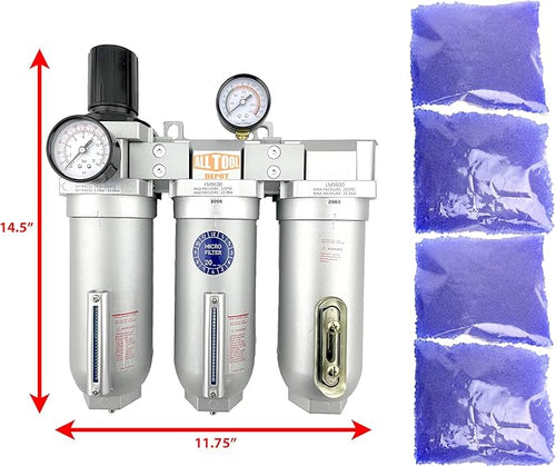 1" NPT SUPER DUTY Industrial Grade Filter Regulator Coalescing Desiccant Dryer - Image 2