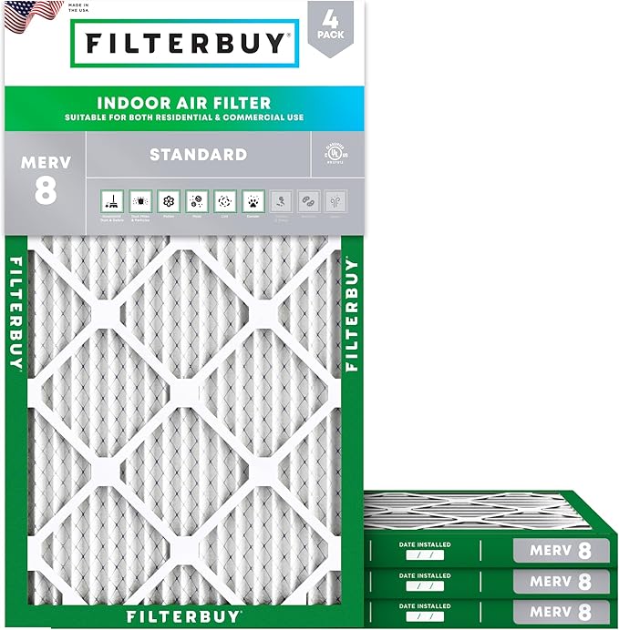 Filterbuy 14x22x1 Air Filter MERV 8 Essential Dust & Allergy Defense, by Filterbuy